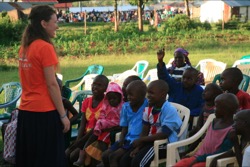 A presentation for the children during the mission trip in Kenya (2016)